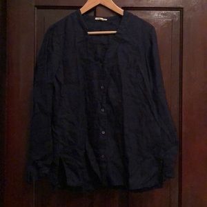 Navy blue linen Eileen Fisher tunic